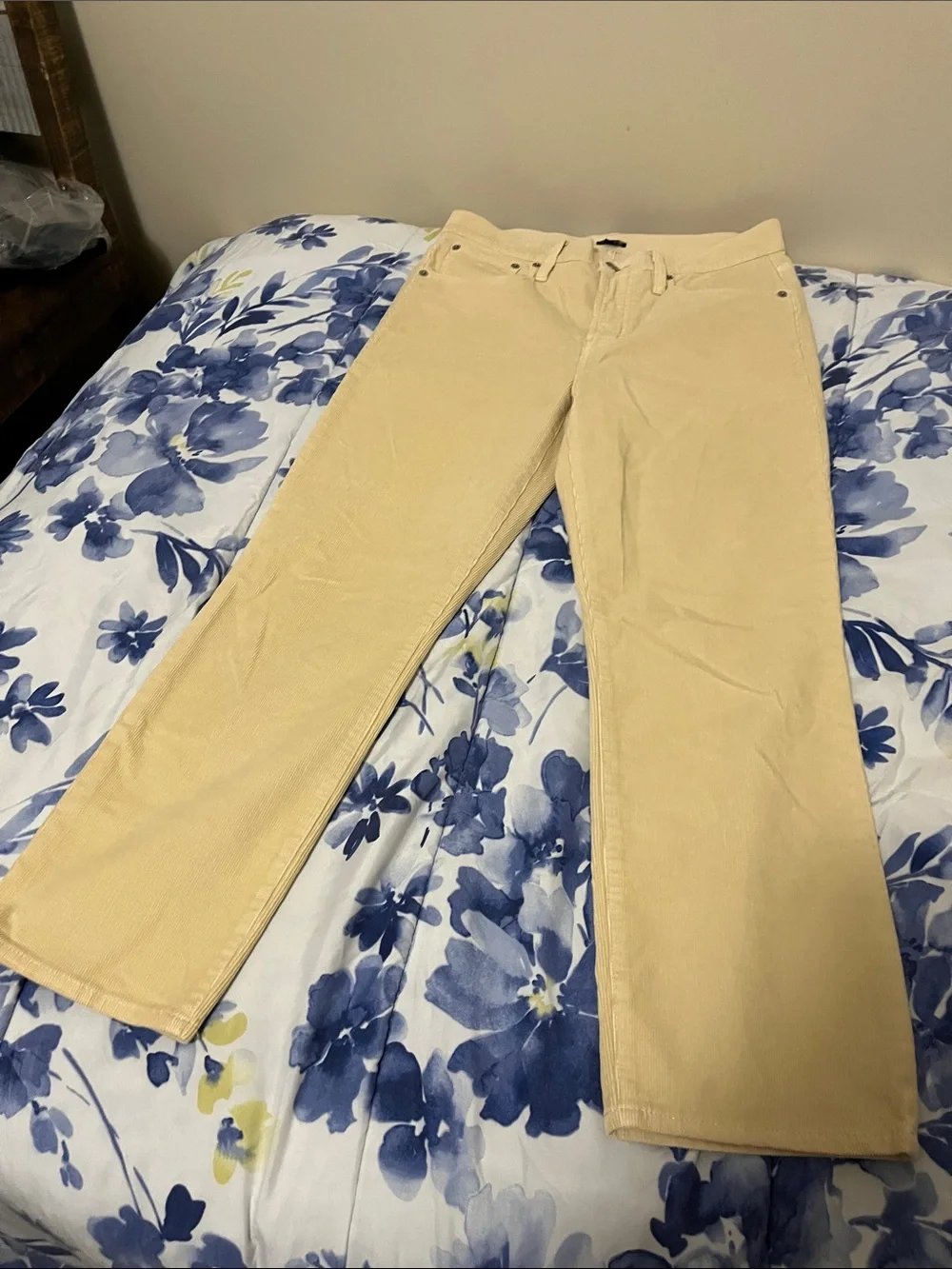 J. Crew Women's Cream Bootcut Corduroy Pants